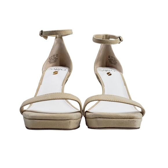 SARTO by Franco Sarto Womens 8 Dolores Ankle Strap Leather Sandal in Sand NEW - Picture 3 of 11